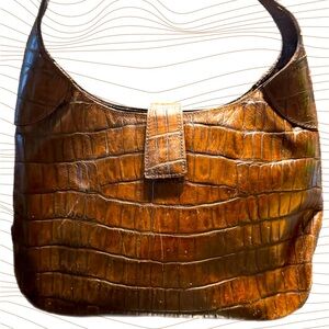 •Vintage |Joan and David| Brown Hobo Shoulder Bag Purse Made In Italy